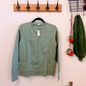 Gap Factory Sage Green Crewneck Collar Button Up Cardigan - Size L